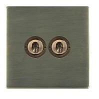 Hamilton Switch Dolly 2 Gang 2 Way 20A 86X86mm Antique Brass