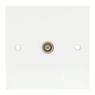 Newlec White Square Edge Co-Axial Socket