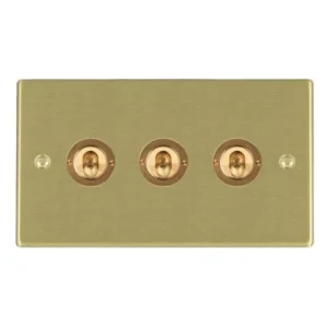 Hamilton Switch Dolly 3 Gang 2 Way 10A 145X85mm Satin Brass
