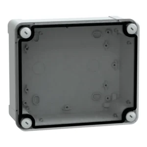 Schneider Electric PC Box IP66 IK08 RAL7035 Internal H175W150D80 External H193W164D87 Transp.Cover H20