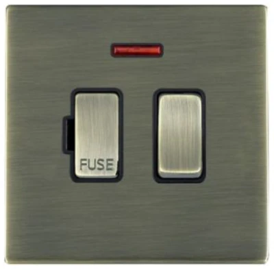 Hamilton Connection Unit Fused Neon 86X86mm Antique Brass Black Insert - Image 2