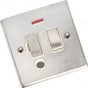 Hamilton Connection Unit Fused Neon&Co 88X88mm Satin Steel/Satin Steel White Insert