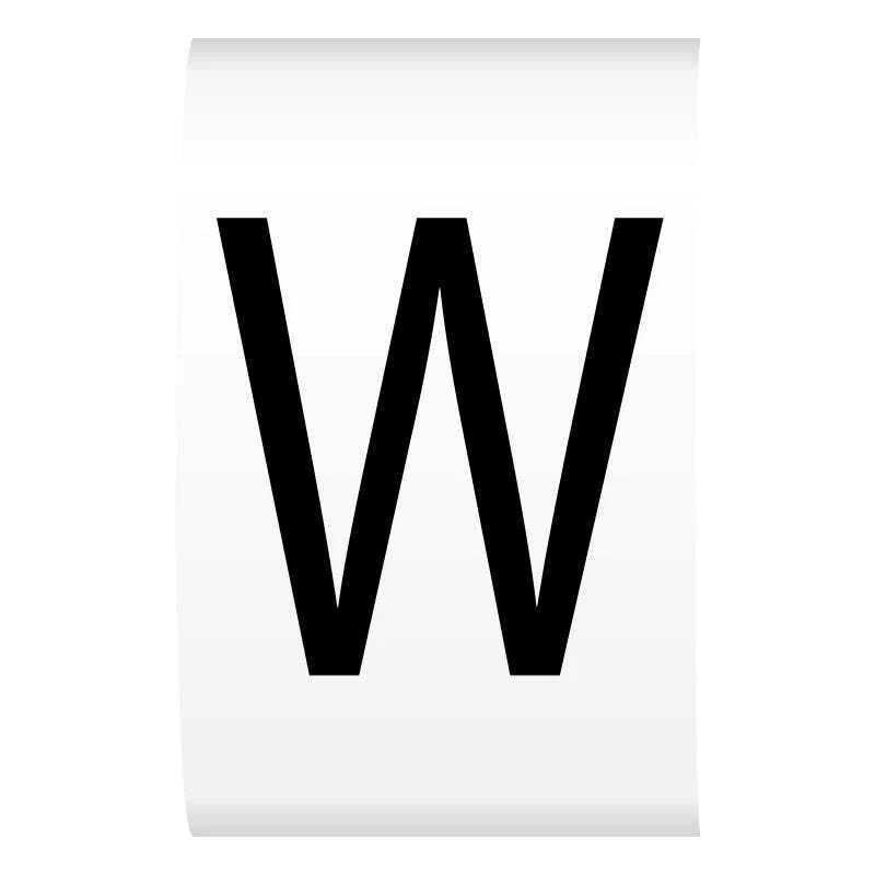 Cablecraft Letter W Black On White K-Type Cable Markers On Reels 4.2-7.0mm Diameter