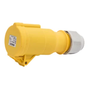 Newlec Industrial Power Connector Female Screw 2P+E 32A 110V IP44 Yellow