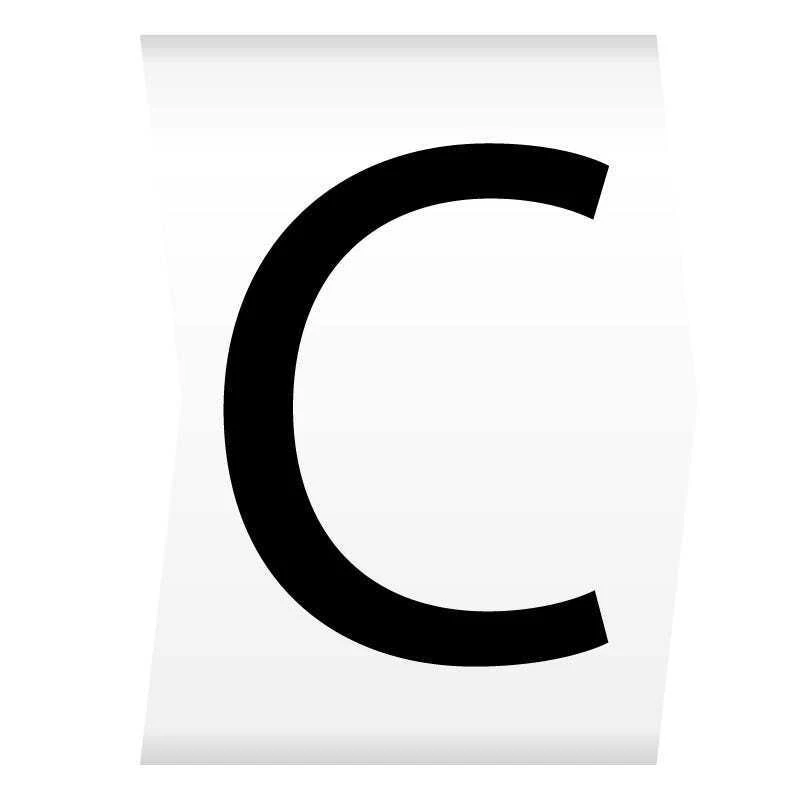 Easi-Lok Letter C Black on White - Easi-Lok Chevron Cut Boxed Slide-On Cable Markers for 1.4-2.8mm Dia.