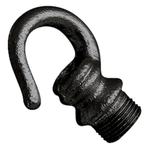 Metpro Malleable Steel Male Hook 20mm Black Enamel