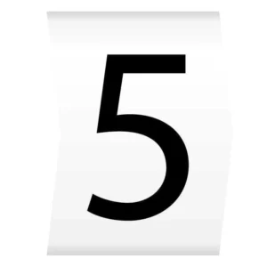 Easi-Lok Number 5 Black on White - Easi-Lok Chevron Cut Cable Markers on Reels 1.4-2.8mm Dia (reel=1000)