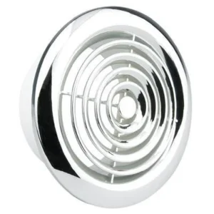 Newlec Chrome Ventilation Grille Round Ceiling 100mm