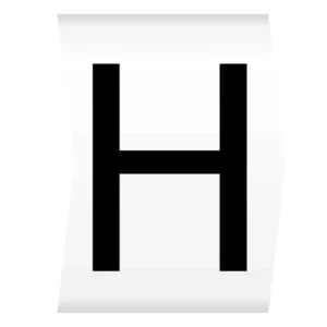 Easi-Lok Letter H Black on White - Easi-Lok Chevron Cut Boxed Slide-On Cable Markers for 1.4-2.8mm Dia.