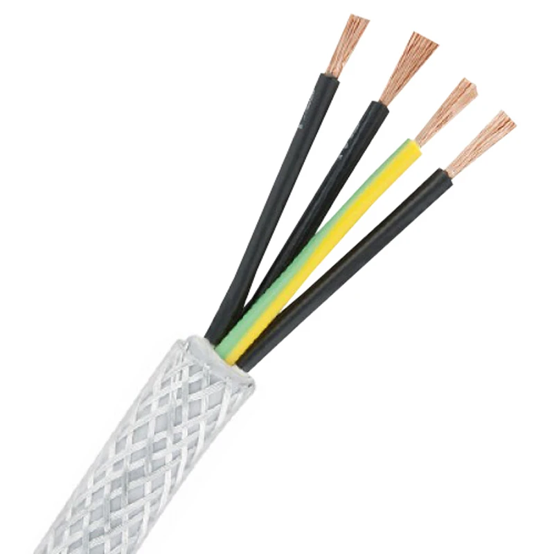 Commodity SY04C 16.0mm² Clear PVC Num/Code Steel Braid Cable 4-Core Flexible 1m