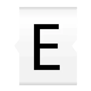 Easi-Clip Letter E Black On White Easi-Clip EC012 Cable Markers - Size 6.0 - 10.0mm²