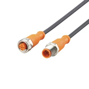 IFM 250VAC/300VDC Straight-Straight Patchcord M12 PUR 5m Nickel-Plated Orange