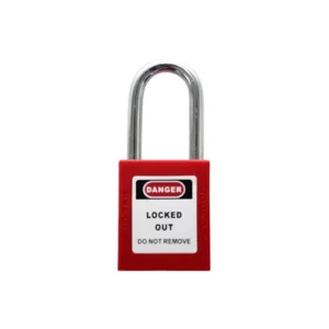 Ideal Padlock Ideal Safety 38mm Steel Shackle Red