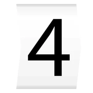 Easi-Lok Number 4 Black on White - Easi-Lok Chevron Cut Boxed Slide-On Cable Markers for 4-10mm Dia. (reel=500)