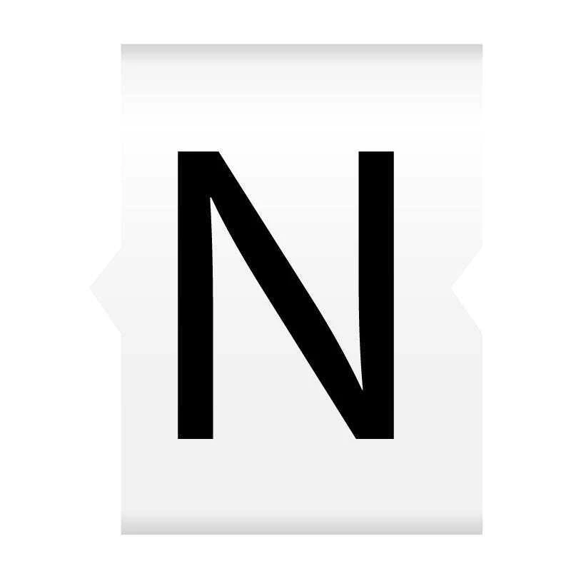 Easi-Clip Letter N Black On White Easi-Clip EC012 Cable Markers - Size 6.0 - 10.0mm² - Image 2