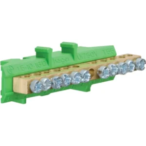 Hager Terminal Earth Support 11 Connections 73mm Green/Yellow
