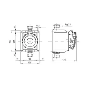 Gewiss Socket Low Voltage Watertight Surf 2P+E 32A 220V
