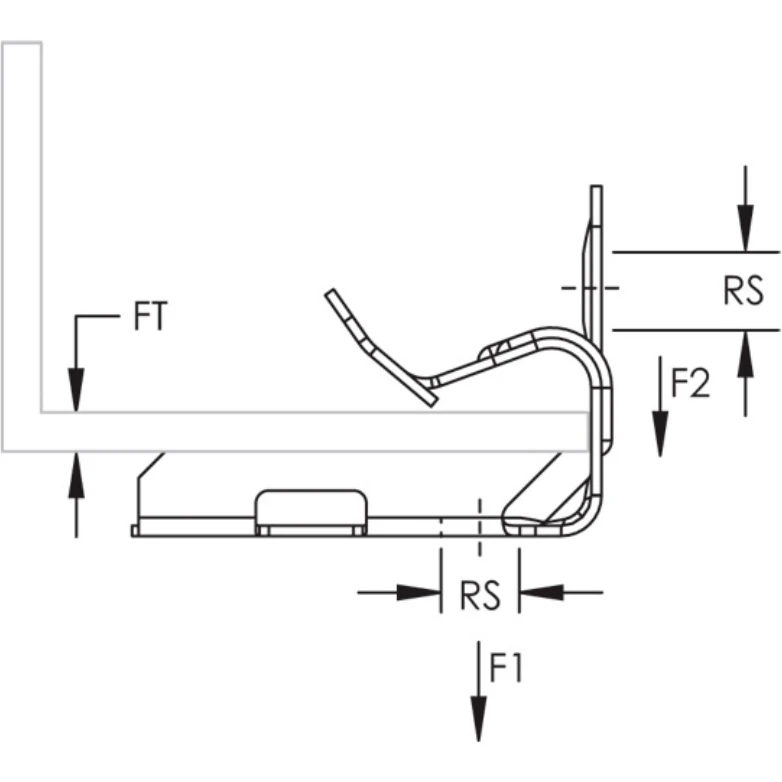 nVent CADDY Hammer-On Flange Clip, Bottom Mount, Spring Steel, 14 - 20 mm Flange, M6 Rod - Image 3
