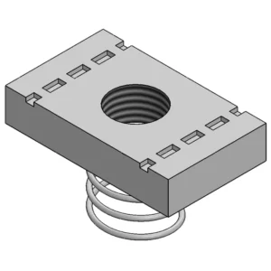 Newlec Channel Nut Short Spring M12 Thread Bright Zinc Plated