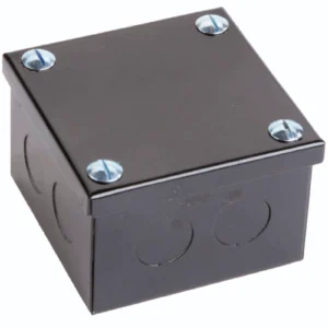 Newlec Adaptable Box 75 x 75 x 50mm Black Enamel With 8 x 20mm Knockouts