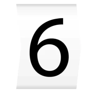 Easi-Lok Number 6 Black on White - Easi-Lok Chevron Cut Boxed Slide-On Cable Markers for 4-10mm Dia. (reel=500)