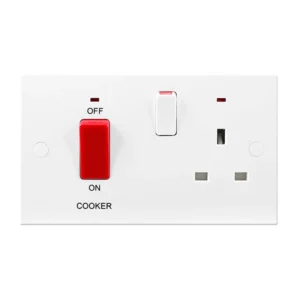 Luceco Cooker Control Unit DP Socket&Neon 45A White