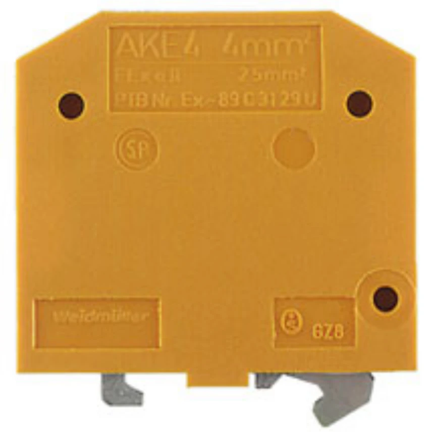 Weidmuller Terminal 26-12AWG Polyamide 66 11g 7x34.5x32mm Yellow/Green