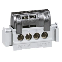 Legrand Term Block Fully Shrouded Phase 47mm Black IP2X Finger Prot