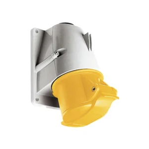 MK Electric Socket 2P+E Angled IP44 16A 110V Yellow