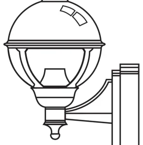 ASD Lantern Wall GLS (Less Lamp) IP44 100W Black/Opal