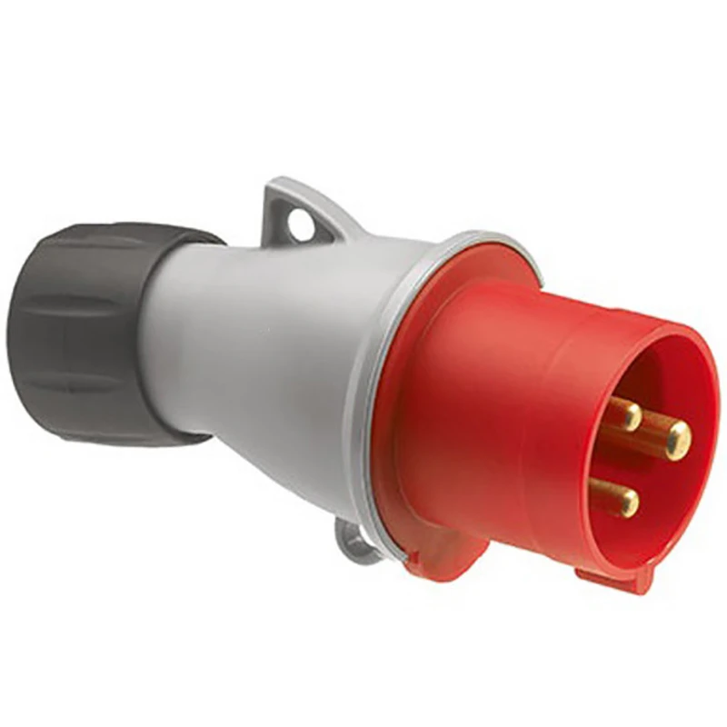 MK Electric Plug Triple Pole Neutral+Earth IP44 32A 415V Red - Image 2
