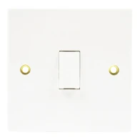Newlec White Square Edge 20A Double Pole Switch