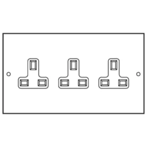 Legrand Faceplate 4Compartment 3 Gang Unswitched Socket Outlet