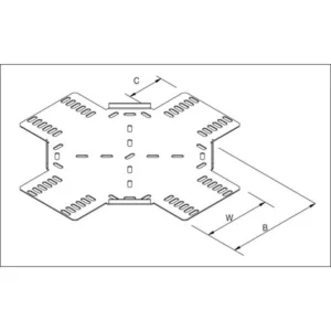 Unistrut Crossover 4 Way Equal For Lighting Dty Tray 50mm Steel Pre-Galvanised