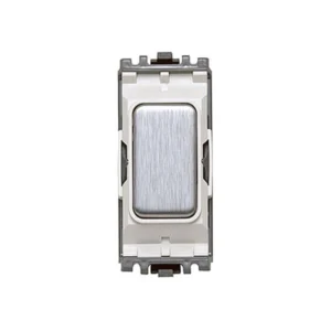 MK Electric Insert 1 Module Blank Brushed Stainless Steel White Inserts