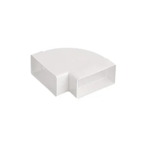 Newlec Flat Channel Duct Horizontal Bend 90Degree 204 x 60mm White