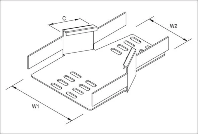 Unistrut Reducer For Heavy Duty Tray 450-150mm Steel Pre-Galvanised