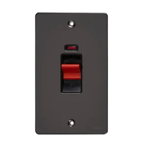 Schneider Electric Ultimate Flat plate, 2-pole switch, 2 gangs, black nickel