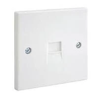 Newlec White Square Edge 1 Gang Bt Secondary Outlet