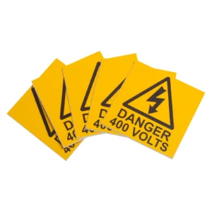 Easyfix Warning Label 'DANGER 400V' Self Adhesive 50 x 50mm Rigid Plastic (Pack=5)