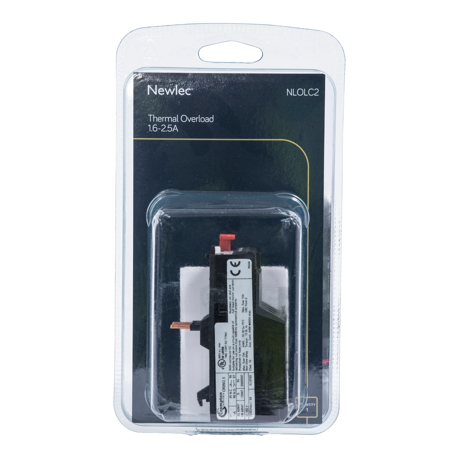 Newlec Relay Thermal Overload 3P 1.6-2.5A FLC for Contactors - Image 2