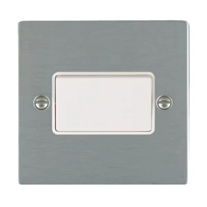 Hamilton Switch Rocker 1 Gang TP 86X86mm Satin Steel White Insert