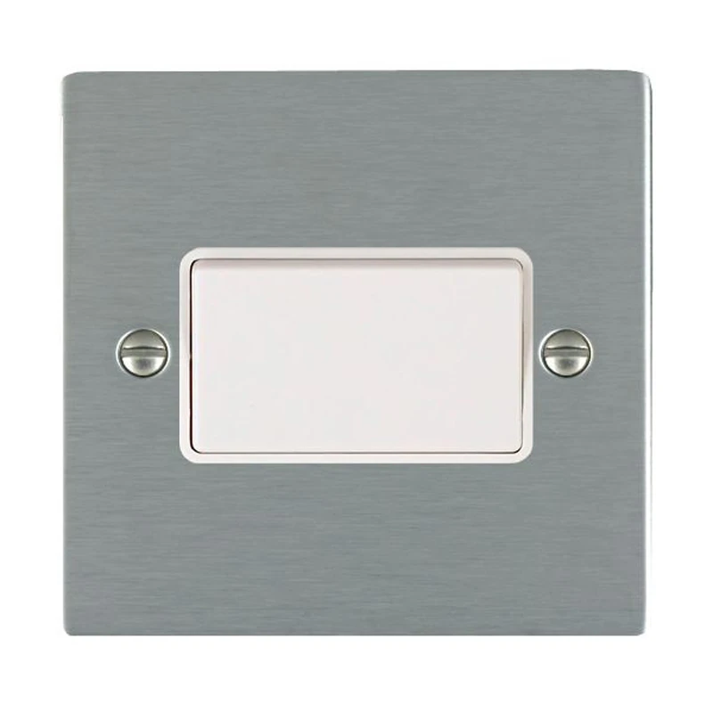 Hamilton Switch Rocker 1 Gang TP 86X86mm Satin Steel White Insert