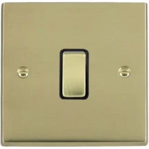 Hamilton Switch 1 Gang DP 20A 88X88mm Polished Brass Black Insert