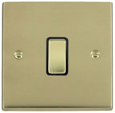 Hamilton Switch 1 Gang DP 20A 88X88mm Polished Brass Black Insert