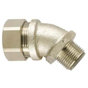 Flexicon Elbow External Liquid Tight Metric Thread 32mm Brass