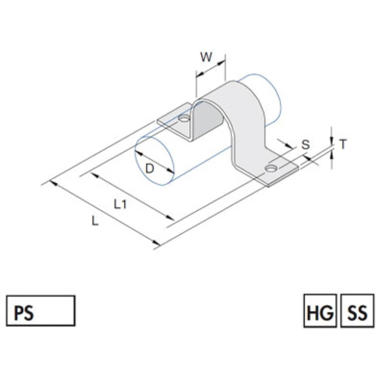 Unistrut Pipe Clamp Industrial 25mm Hot Dipped Galvanised