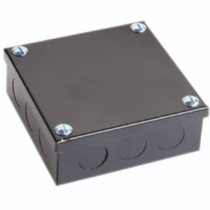 Newlec Adaptable Box 100 x 100 x 37mm Black Enamel With 12 x 20mm Knockouts