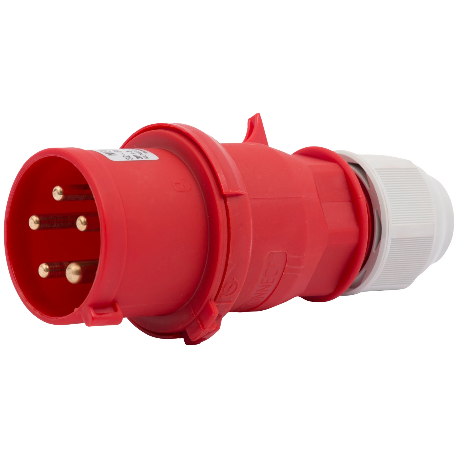 Newlec Industrial Power Plug Male Screwless 3P+N+E 32A 415V IP44 Red - Image 2