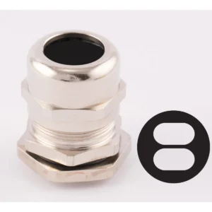 Newlec Dome Top Stuffing Gland 25mm IP68 Metal C/W Locknut for 2 x 2.5mm Twin+Earth Cables